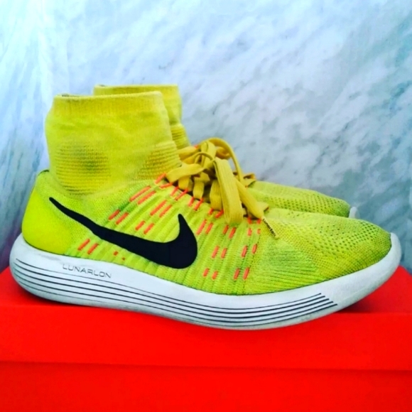 Nike LunarEpic Flyknit Yellow Strike Volt men's sz 10.5 running shoes 818677-700 - Picture 5 of 6